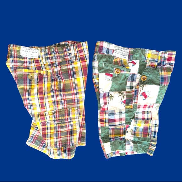 ▶️ Janie and Jack ◀️ PATCHWORK MADRAS boys shorts - Picture 1 of 10